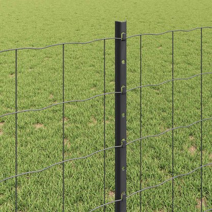 vidaXL Clôture avec poteaux gris 0,8 x 25 m acier et PVC