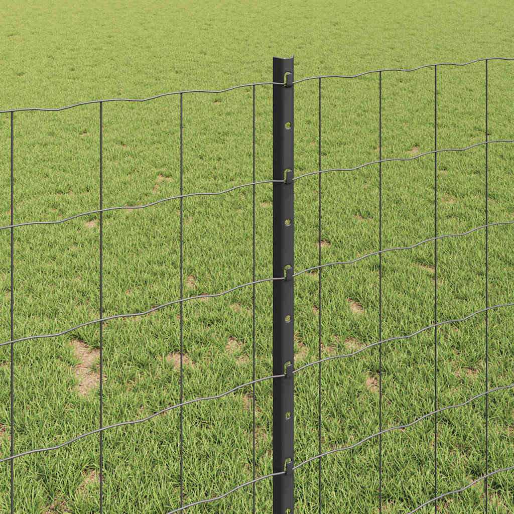 vidaXL Clôture avec poteaux gris 1 x 25 m acier et PVC