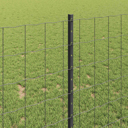 vidaXL Clôture avec poteaux gris 1 x 25 m acier et PVC
