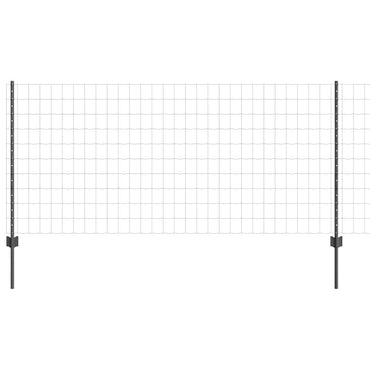 vidaXL Clôture avec poteaux gris 1 x 25 m acier et PVC