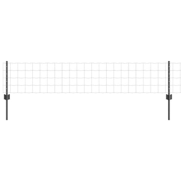 vidaXL Zaun mit Pfosten Grau 0,4 x 25 m Stahl und PVC