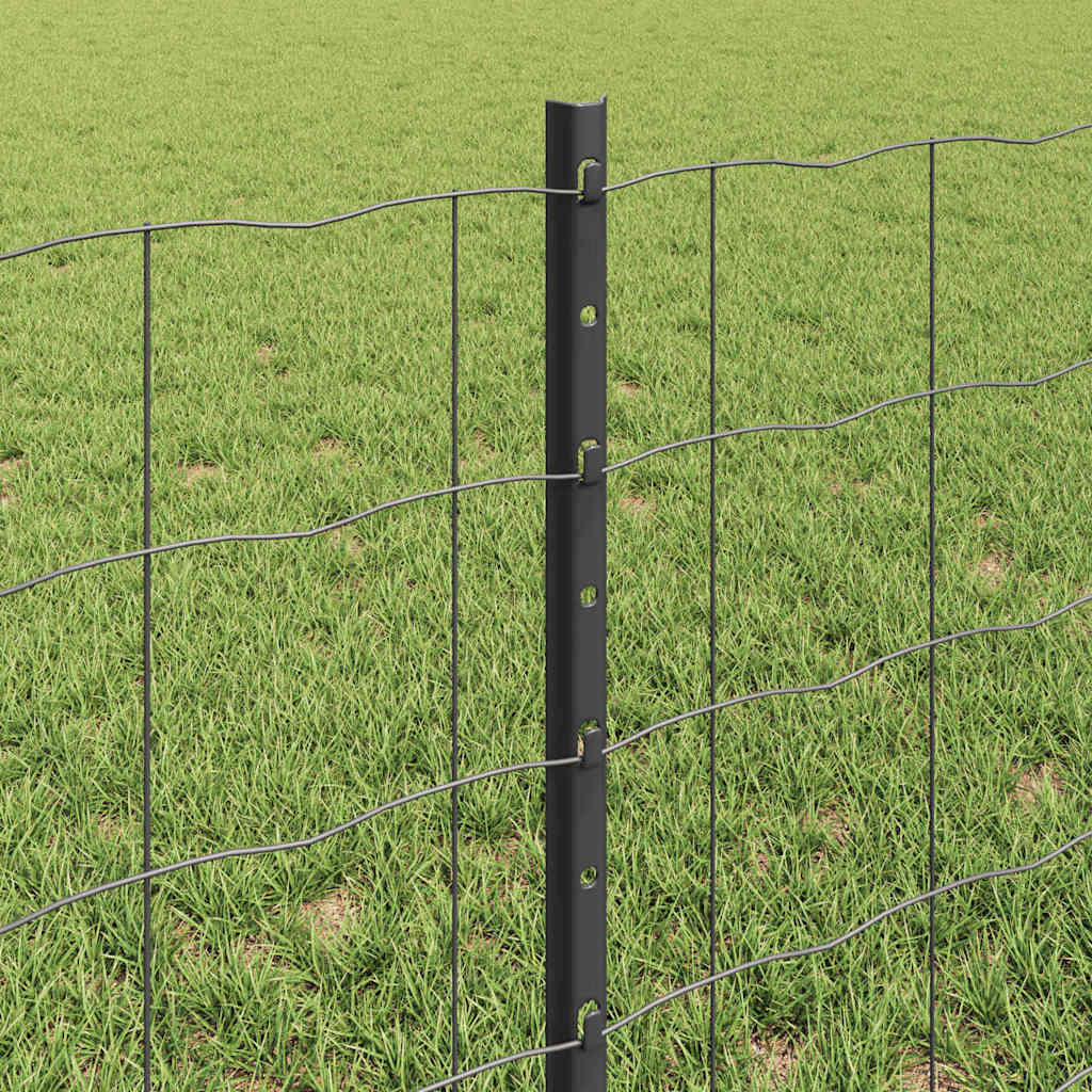 vidaXL Clôture avec poteaux gris 0,6 x 25 m acier et PVC