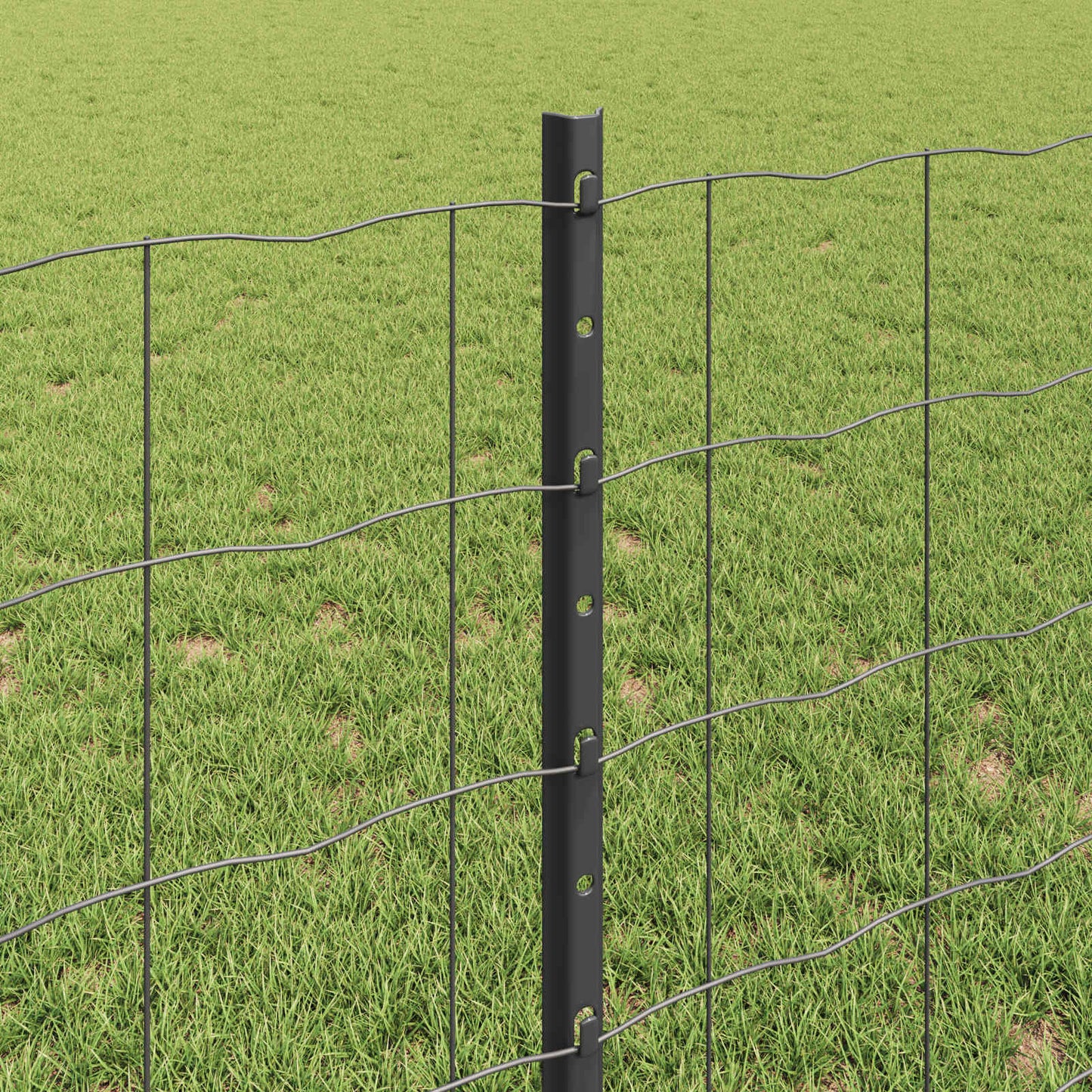 vidaXL Clôture avec poteaux gris 0,8 x 25 m acier