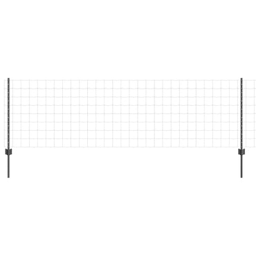 vidaXL Clôture avec poteaux gris 0,8 x 25 m acier