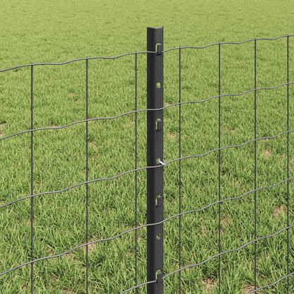 vidaXL Zaun mit Pfosten Grau 0,6 x 10 m Stahl und PVC
