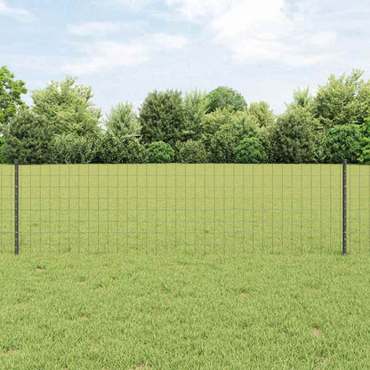 vidaXL Zaun mit Pfosten Grau 0,6 x 10 m Stahl und PVC