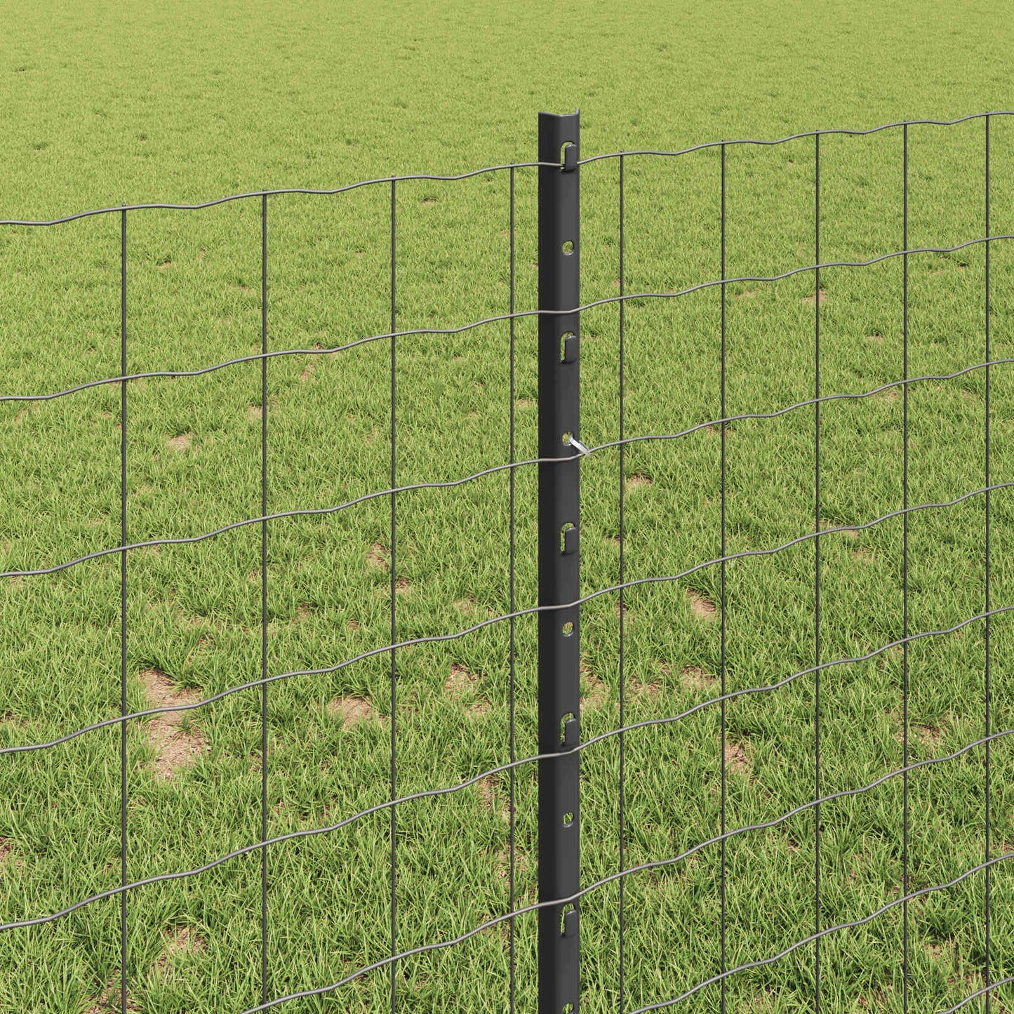 vidaXL Clôture avec Poteaux Gris 1 x 10 m Acier