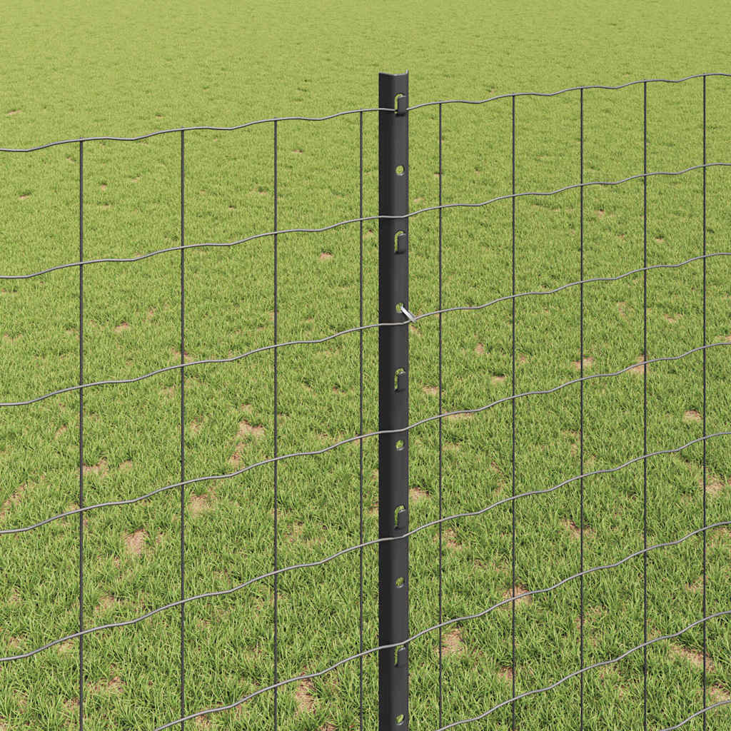 vidaXL Clôture avec Poteaux Gris 1,4 x 10 m Acier et PVC