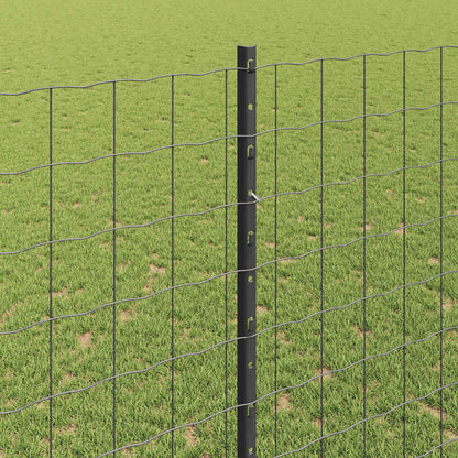 vidaXL Clôture avec Poteaux Gris 1,4 x 10 m Acier et PVC