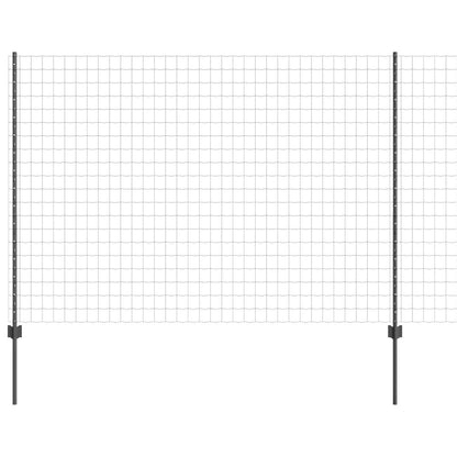 Zaun mit Pfosten Grau 1,5 x 10 m Stahl