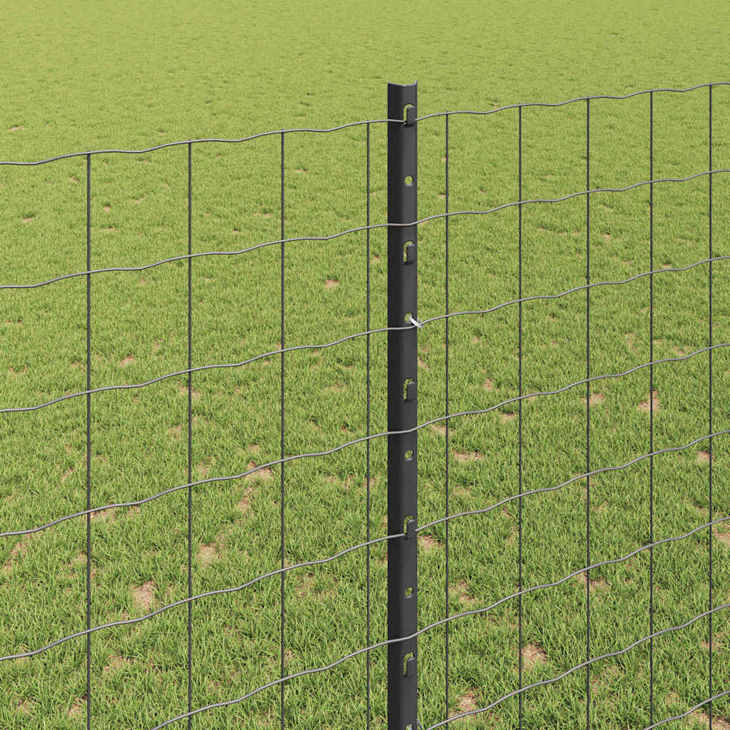 vidaXL Zaun mit Pfosten Grau 1,6 x 10 m Stahl und PVC