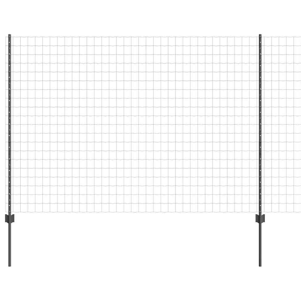 vidaXL Zaun mit Pfosten Grau 1,6 x 10 m Stahl und PVC