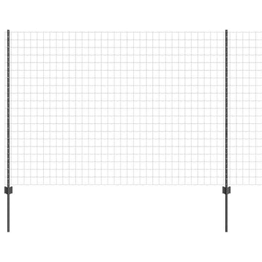 vidaXL Zaun mit Pfosten Grau 1,6 x 10 m Stahl und PVC