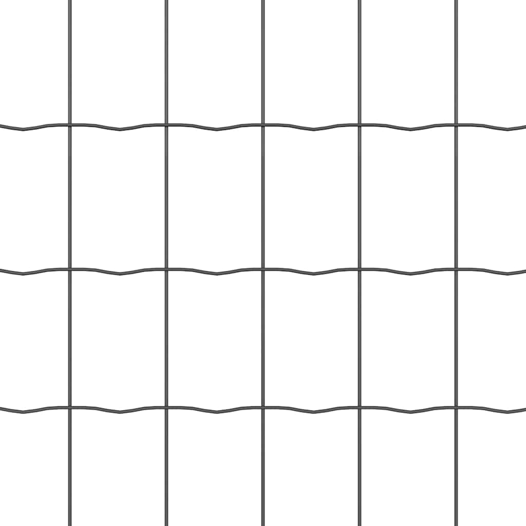 vidaXL Zaun mit Pfosten Grau 0,4 x 25 m Stahl und PVC
