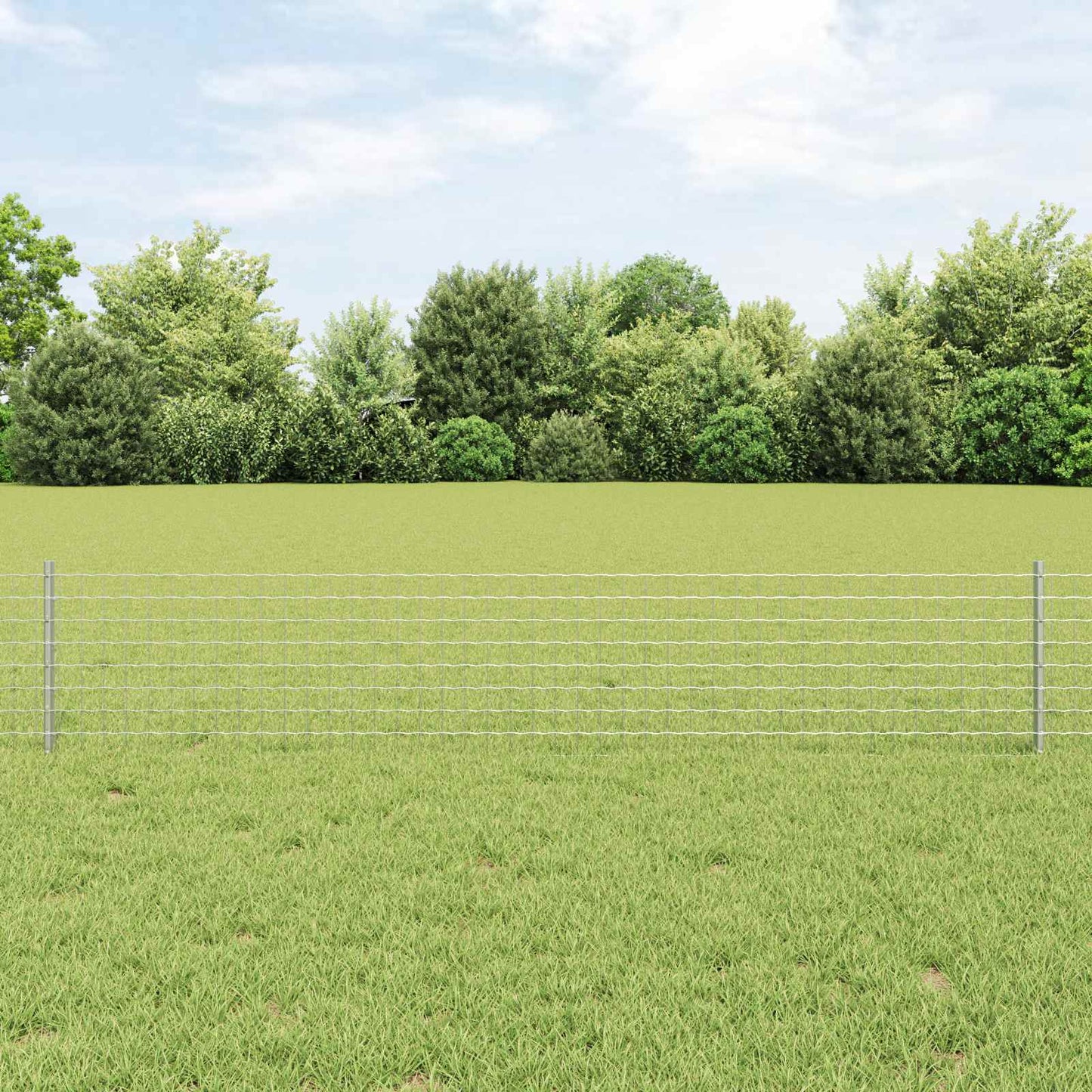vidaXL Clôture avec poteaux Argent 0,4 x 10 m Acier