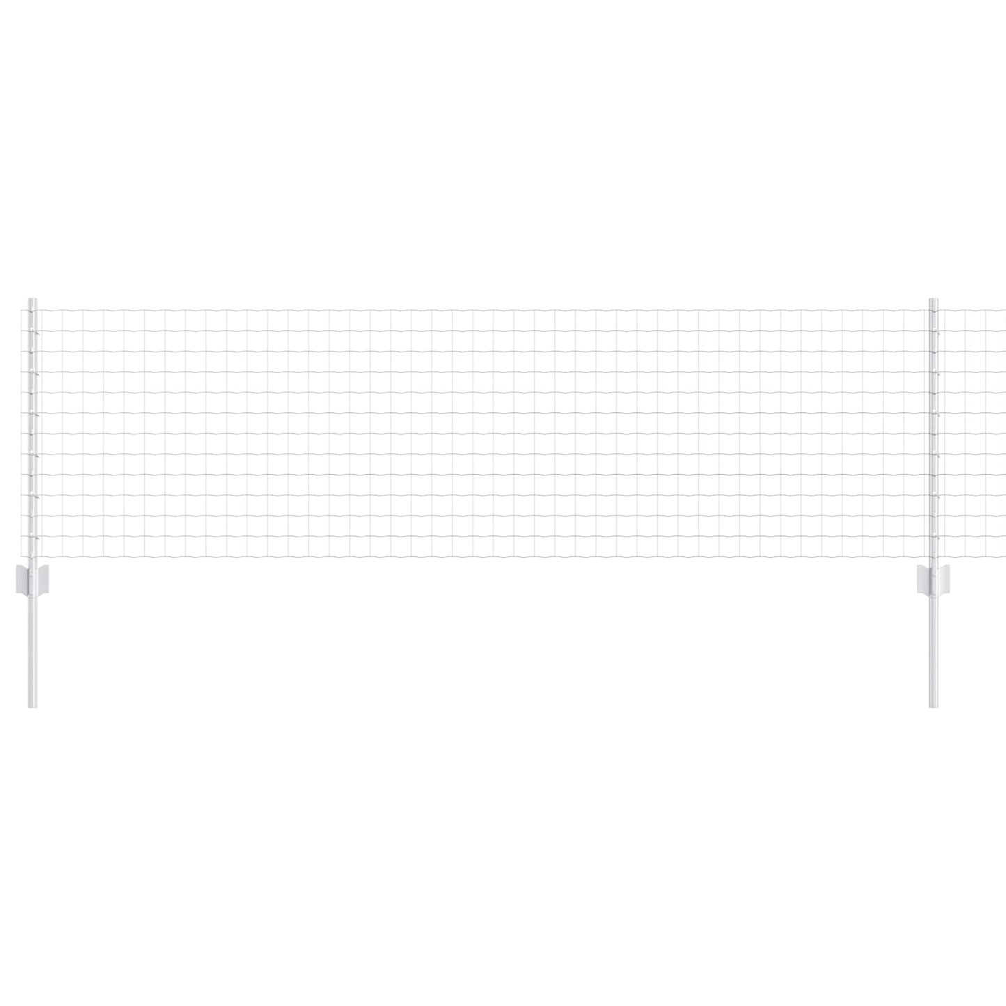Zaun mit Pfosten Silber 0,6 x 10 m Stahl