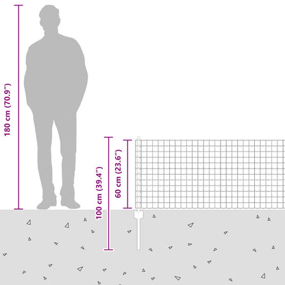 Zaun mit Pfosten Silber 0,6 x 10 m Stahl
