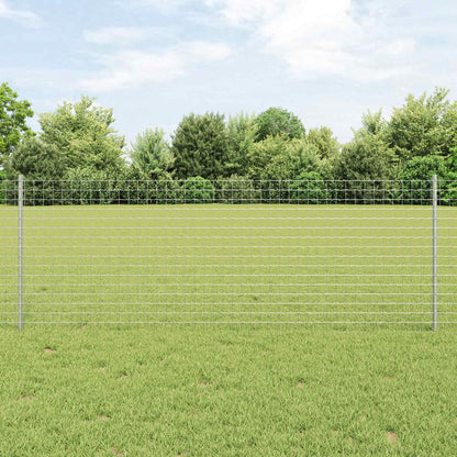 vidaXL Clôture avec poteaux Argenté 0,8 x 10 m Acier