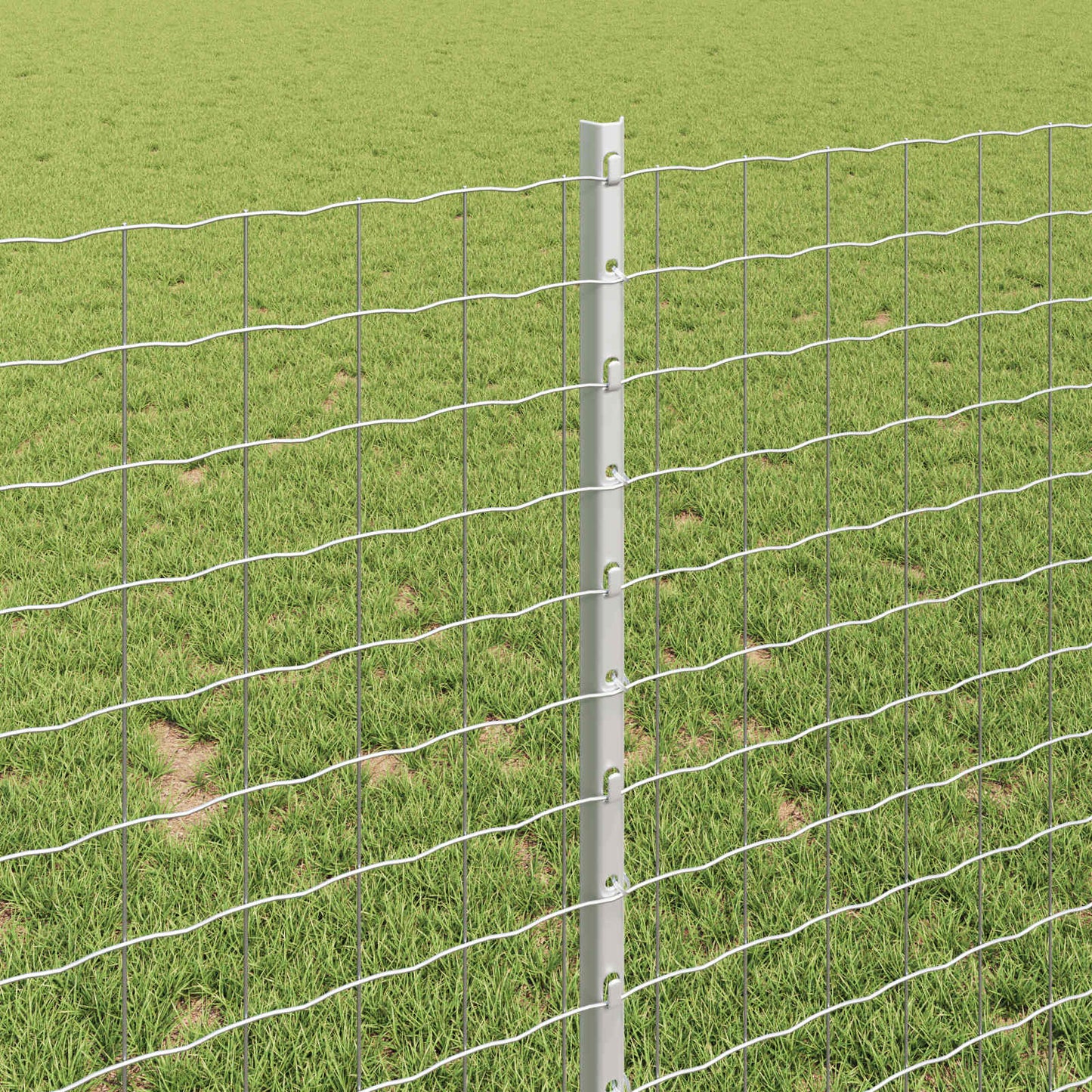 vidaXL Clôture avec poteaux Argent 1 x 10 m Acier