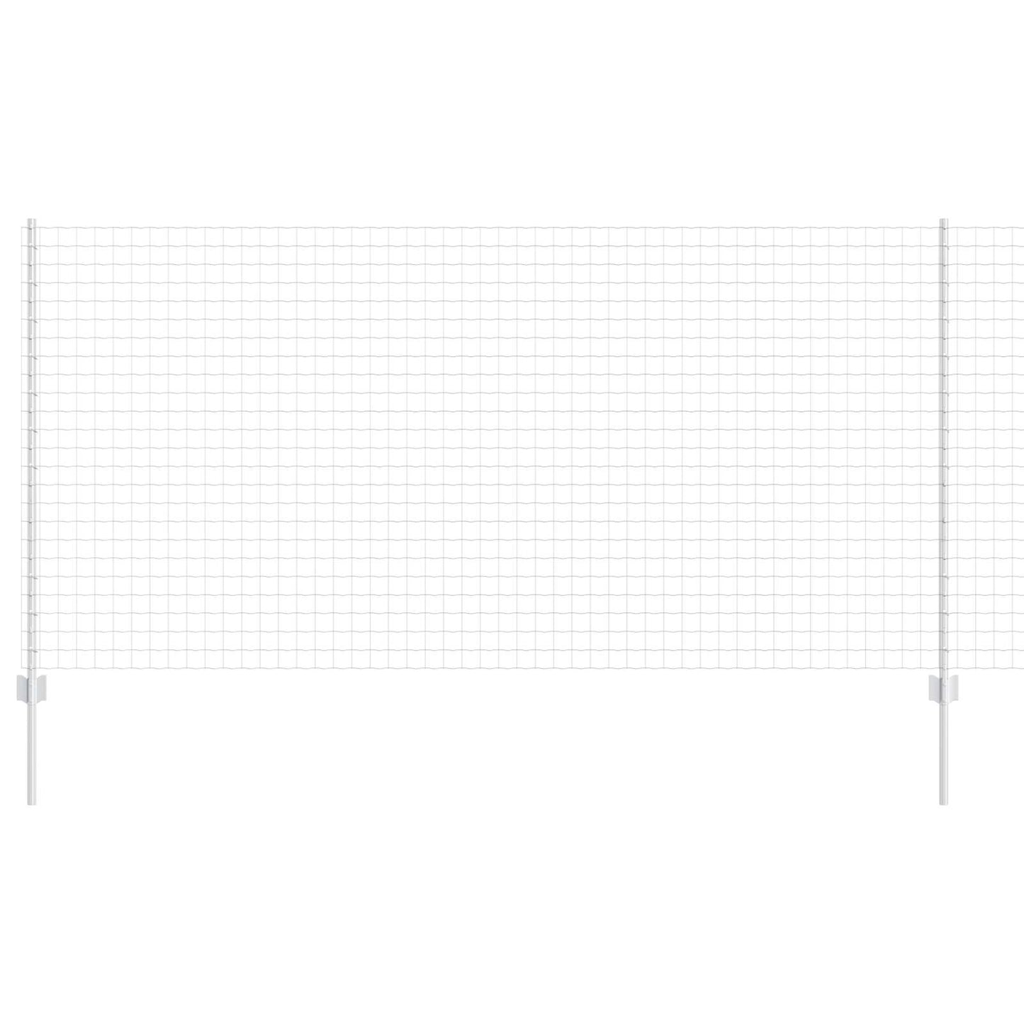 Zaun mit Pfosten Silber 1,2 x 10 m Stahl