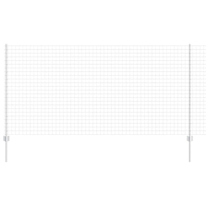 Zaun mit Pfosten Silber 1,2 x 10 m Stahl