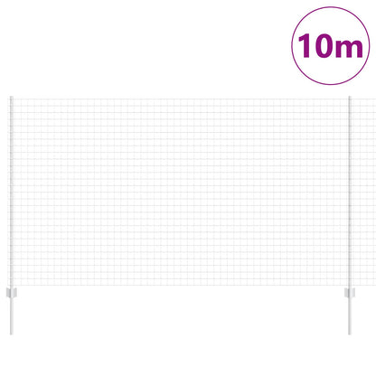 Zaun mit Pfosten Silber 1,4 x 10 m Stahl