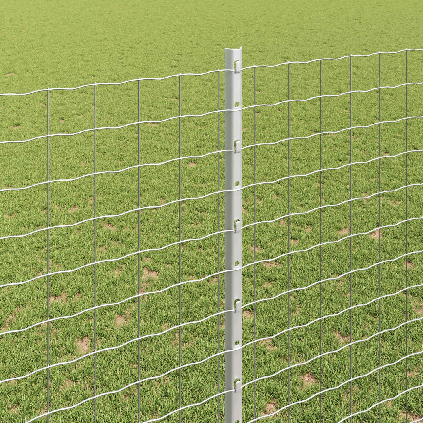 vidaXL Zaun mit Pfosten Silber 1,5 x 10 m Stahl