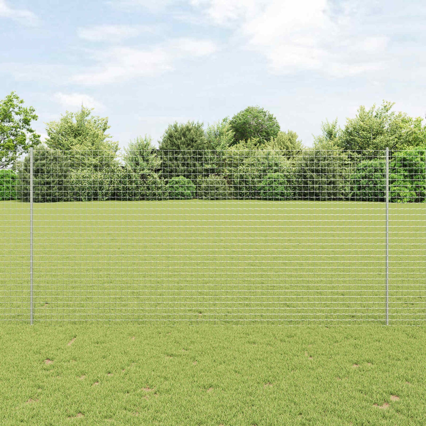 vidaXL Zaun mit Pfosten Silber 1,5 x 10 m Stahl