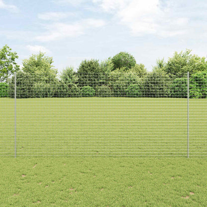 vidaXL Zaun mit Pfosten Silber 1,5 x 10 m Stahl