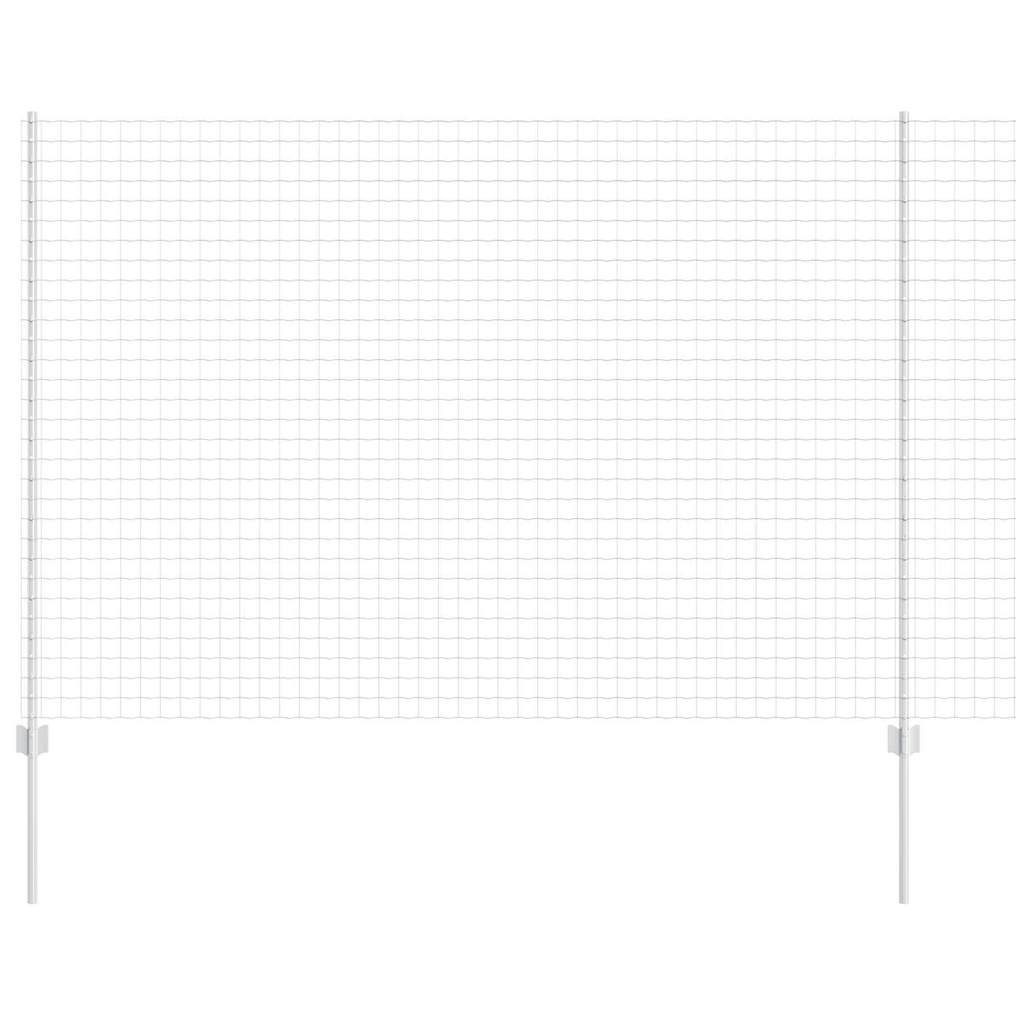Zaun mit Pfosten Silber 1,6 x 10 m Stahl
