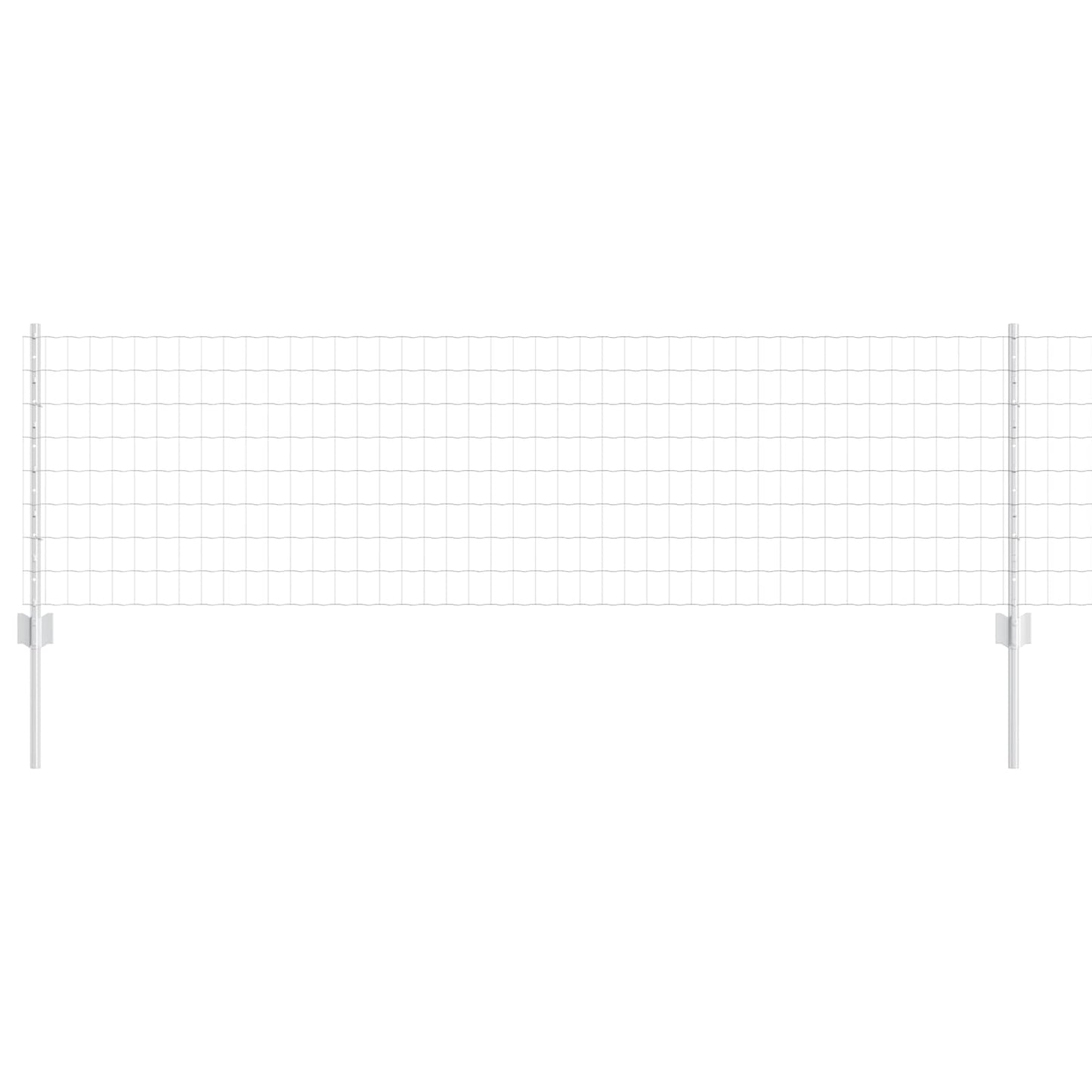 Zaun mit Pfosten Silber 0,6 x 10 m Stahl