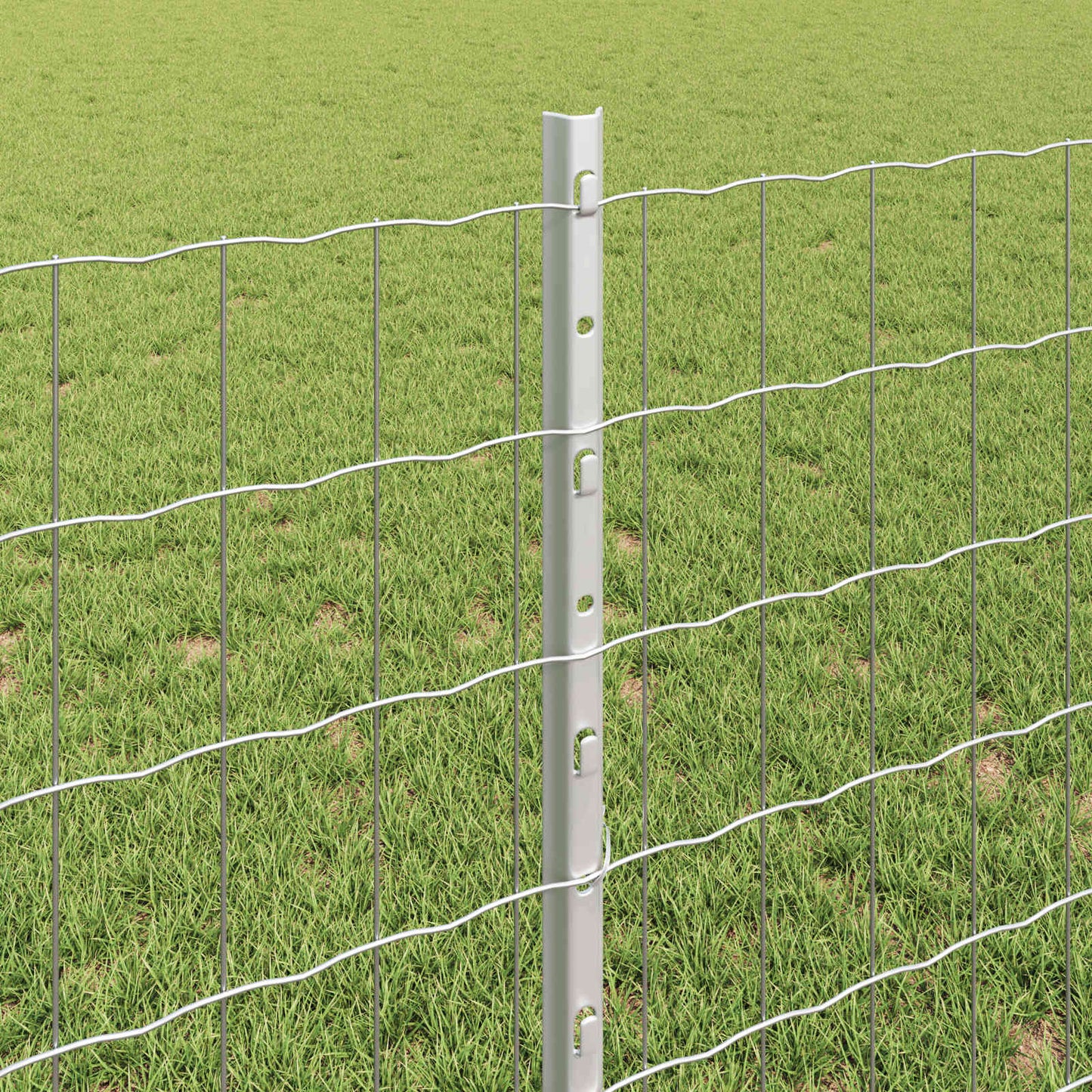 vidaXL Zaun mit Pfosten Silber 0,8 x 10 m Stahl