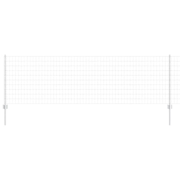 vidaXL Zaun mit Pfosten Silber 0,8 x 10 m Stahl