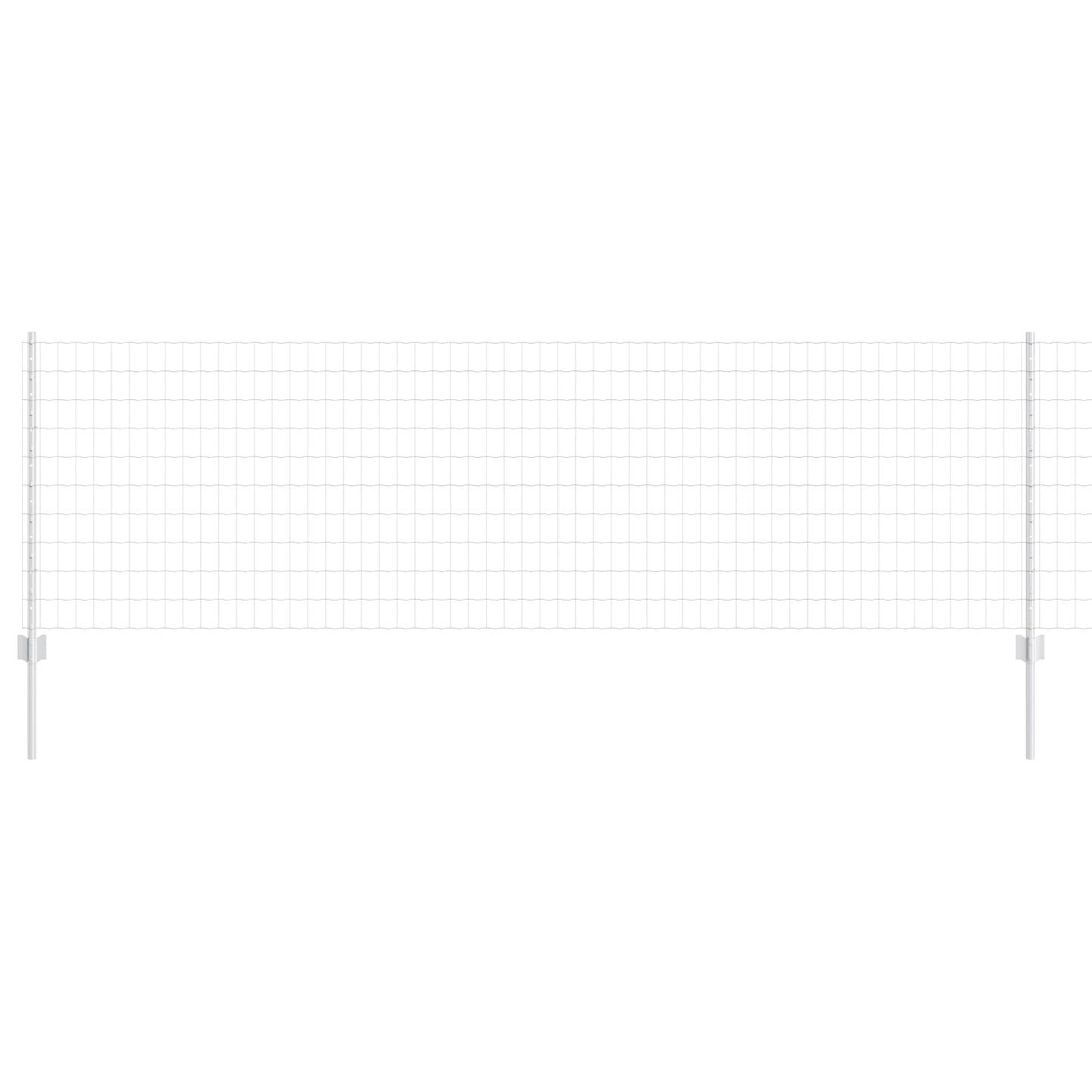 vidaXL Zaun mit Pfosten Silber 0,8 x 10 m Stahl