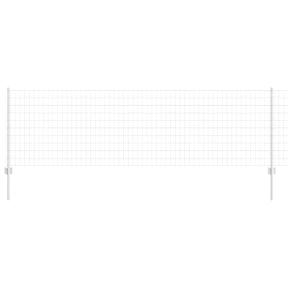 vidaXL Zaun mit Pfosten Silber 0,8 x 10 m Stahl
