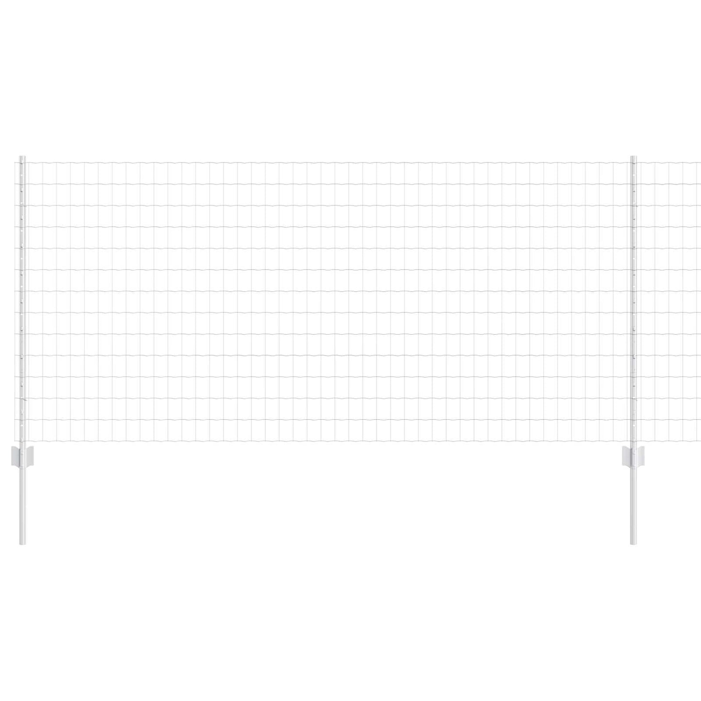 Zaun mit Pfosten Silber 1 x 10 m Stahl