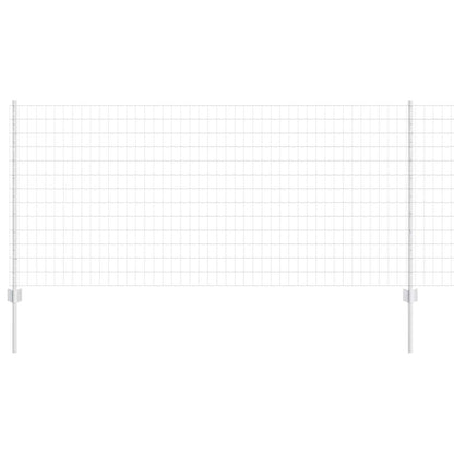 Zaun mit Pfosten Silber 1 x 10 m Stahl