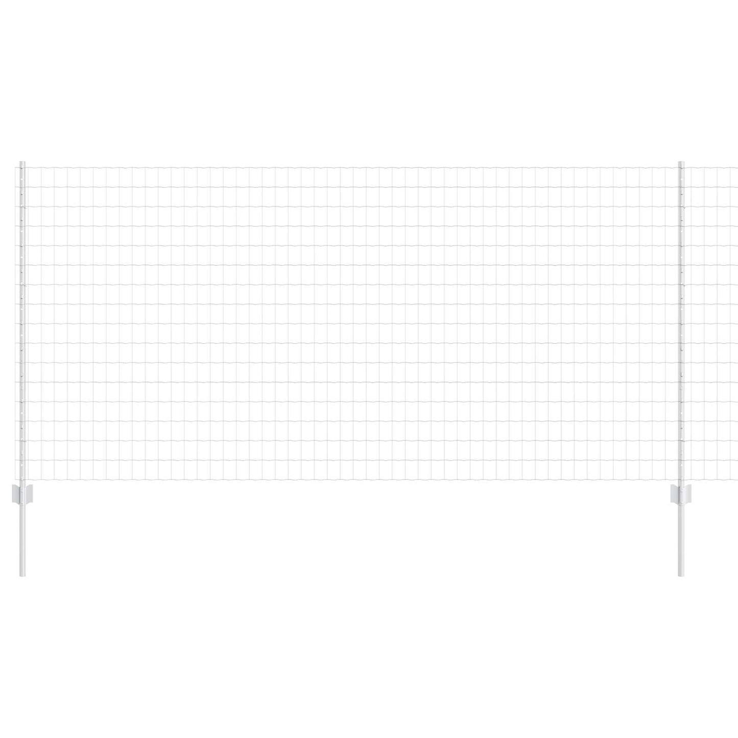 Zaun mit Pfosten Silber 1,2 x 10 m Stahl