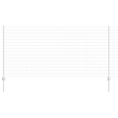 Zaun mit Pfosten Silber 1,2 x 10 m Stahl