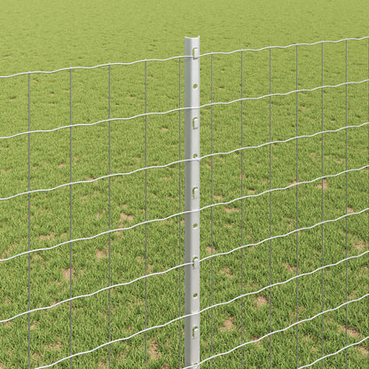 vidaXL Zaun mit Pfosten Silber 1,4 x 10 m Stahl