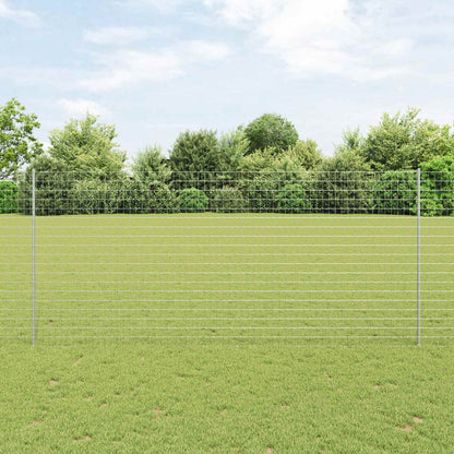 vidaXL Zaun mit Pfosten Silber 1,4 x 10 m Stahl