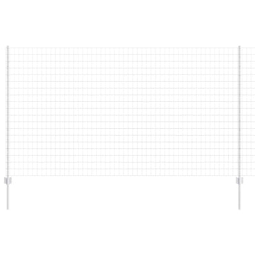 vidaXL Zaun mit Pfosten Silber 1,4 x 10 m Stahl