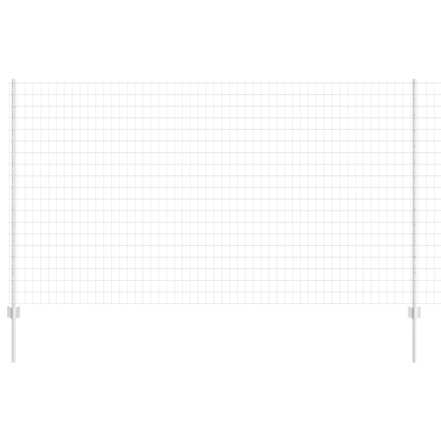 vidaXL Zaun mit Pfosten Silber 1,4 x 10 m Stahl