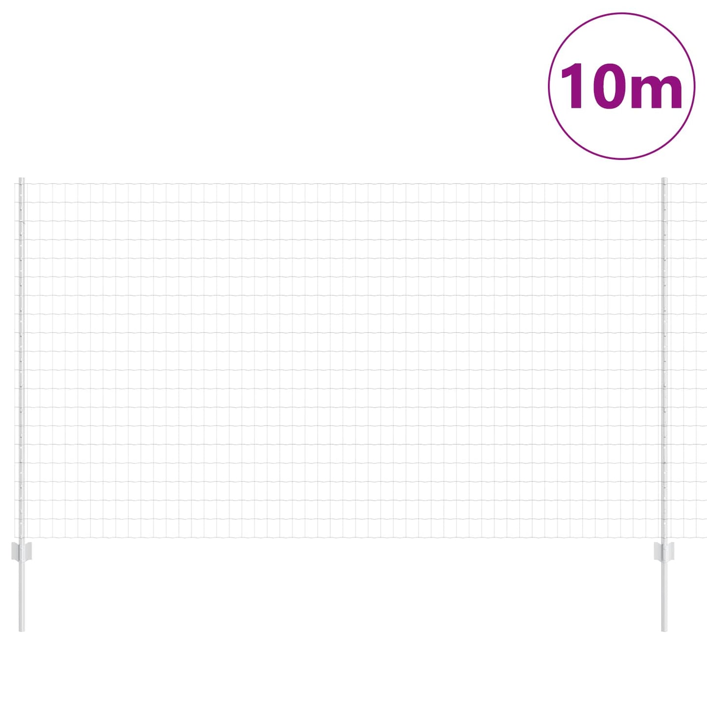 vidaXL Zaun mit Pfosten Silber 1,4 x 10 m Stahl