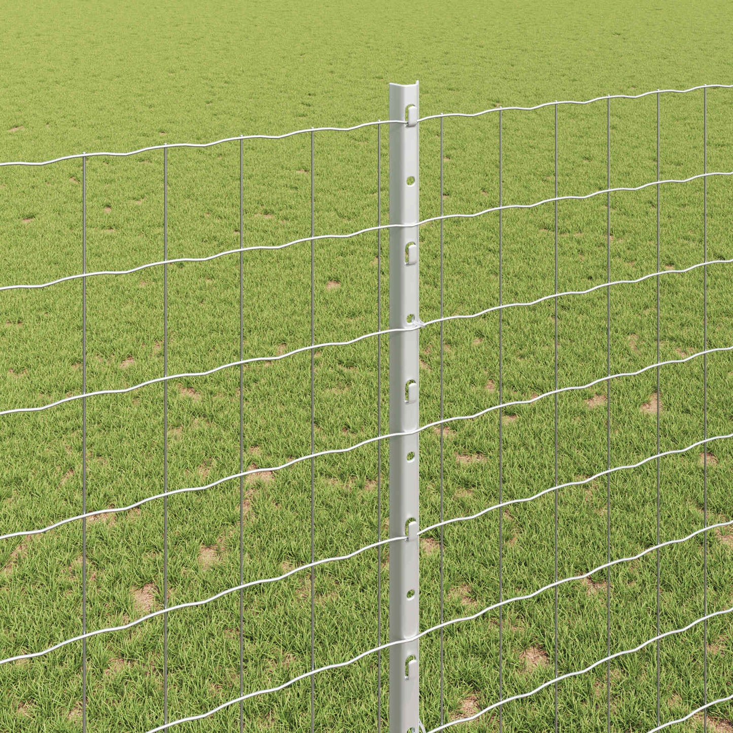 vidaXL Zaun mit Pfosten Silber 1,5 x 10 m Stahl