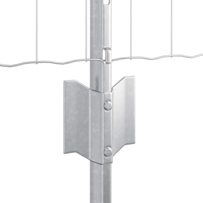 vidaXL Zaun mit Pfosten Silber 0,8 x 10 m Stahl
