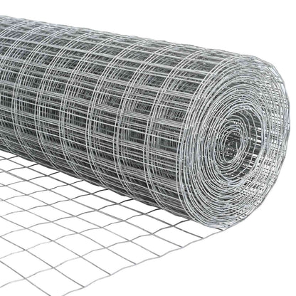 vidaXL Zaun mit Pfosten Silber 0,8 x 10 m Stahl