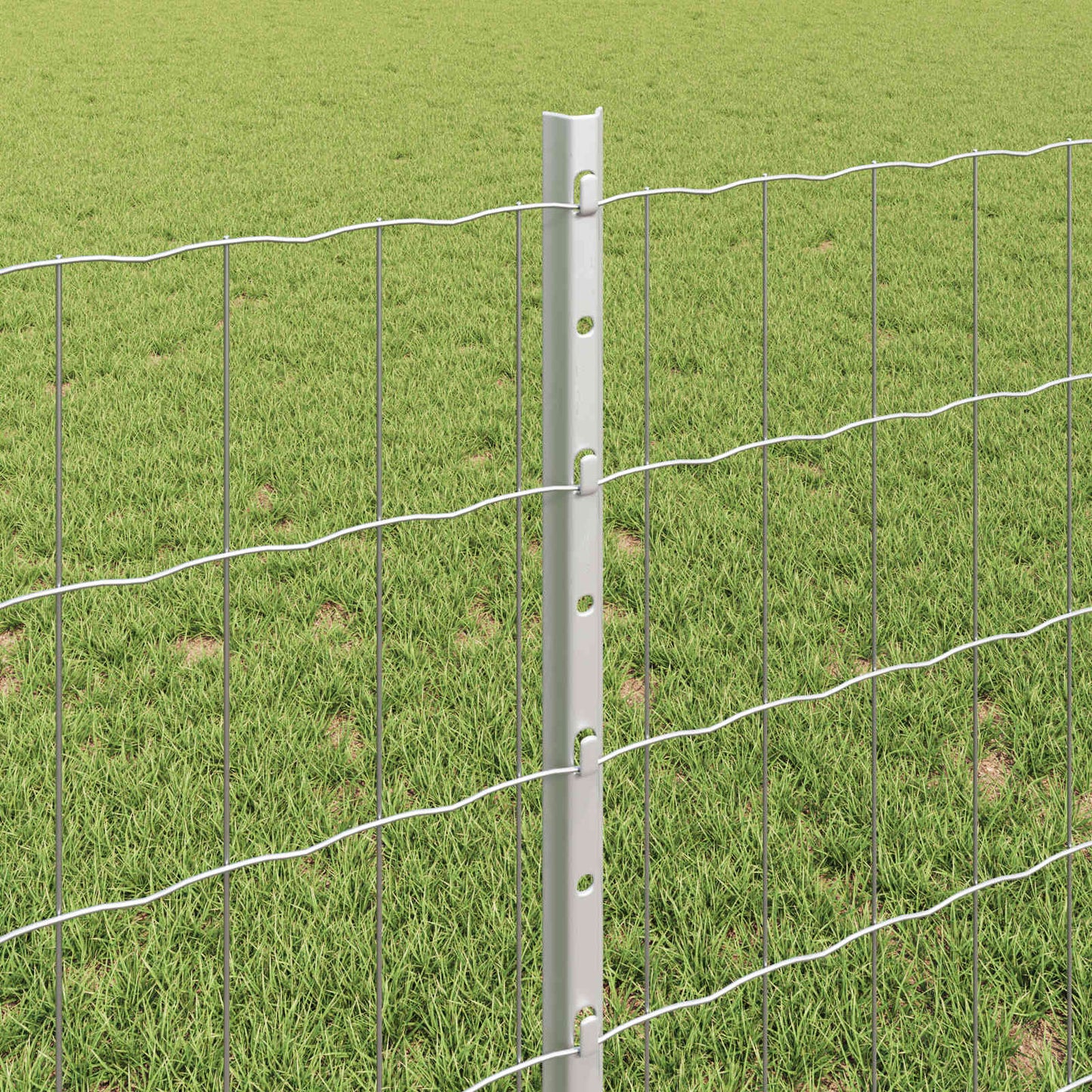 vidaXL Zaun mit Pfosten Silber 0,8 x 10 m Stahl