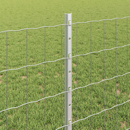 vidaXL Zaun mit Pfosten Silber 0,8 x 10 m Stahl