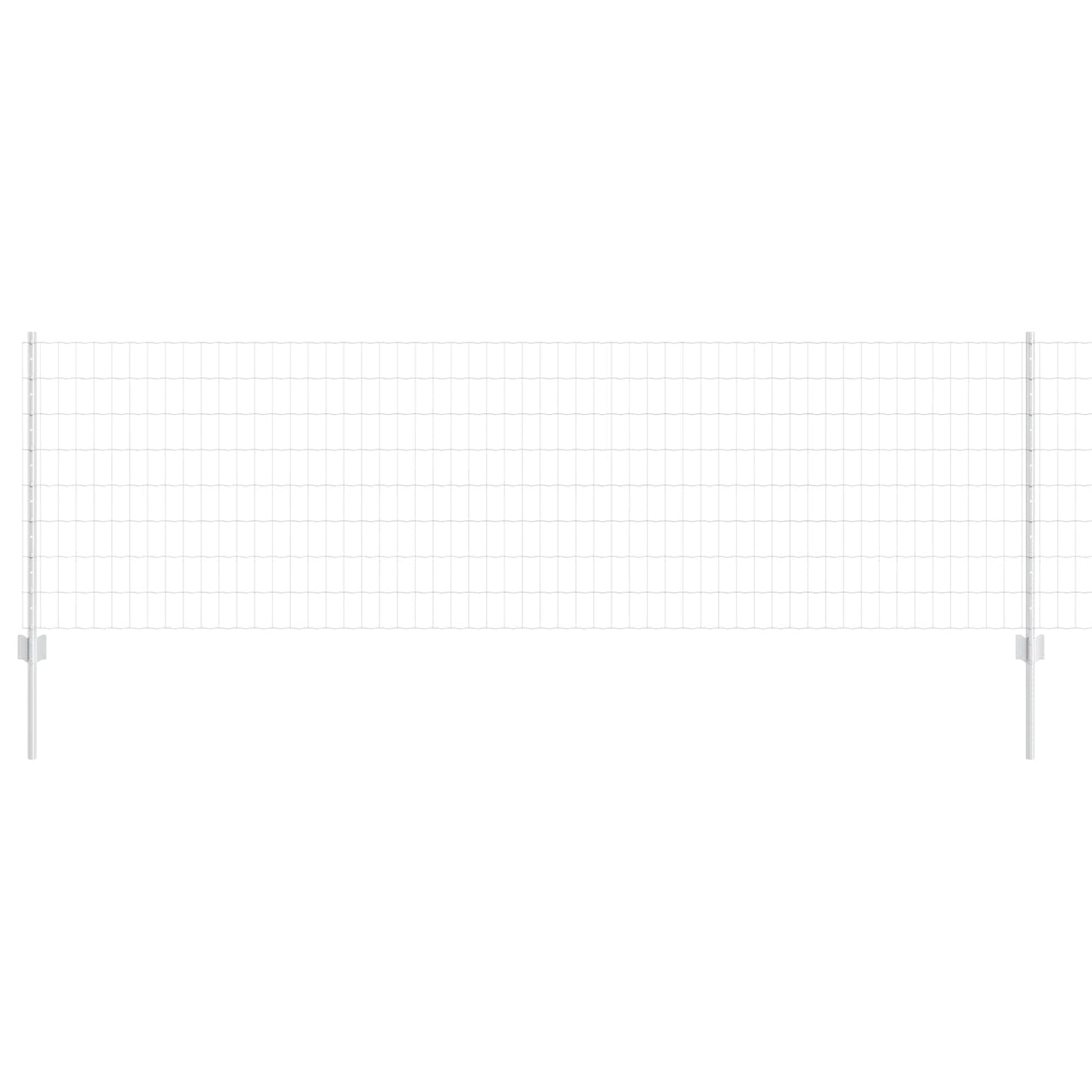 vidaXL Zaun mit Pfosten Silber 0,8 x 10 m Stahl